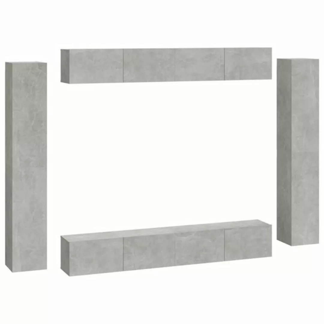 vidaXL TV-Schrank 8-tlg. TV-Schrank-Set Betongrau Holzwerkstoff (8-St) günstig online kaufen