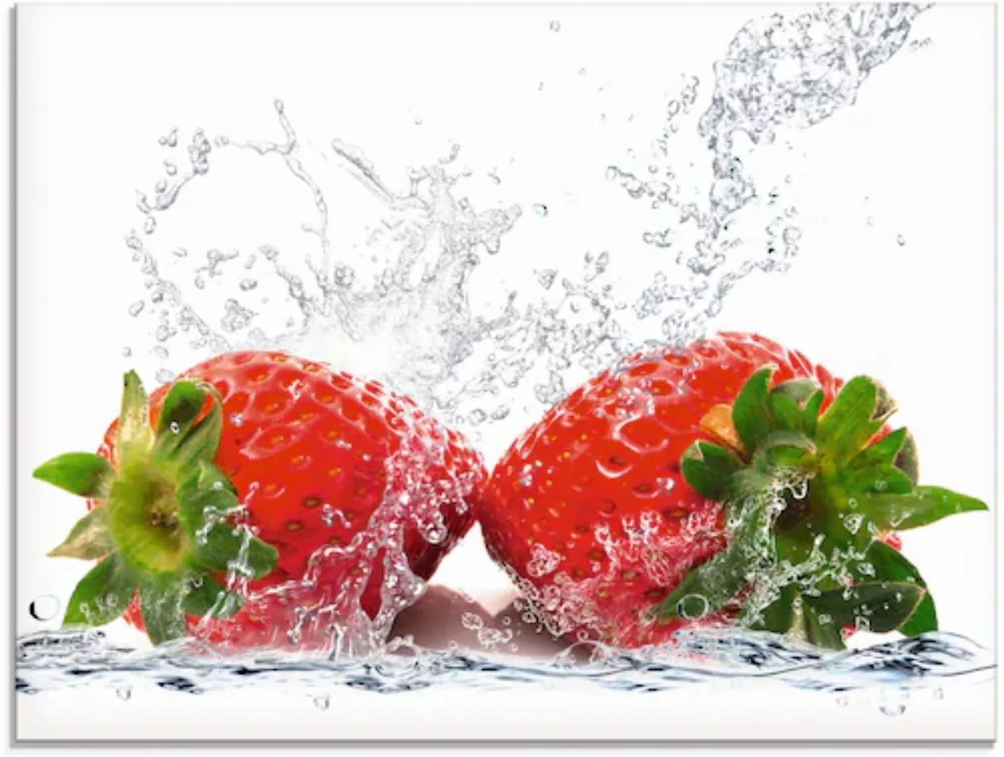 Artland Glasbild »Erdbeeren mit Spritzwasser«, Lebensmittel, (1 St.), in ve günstig online kaufen