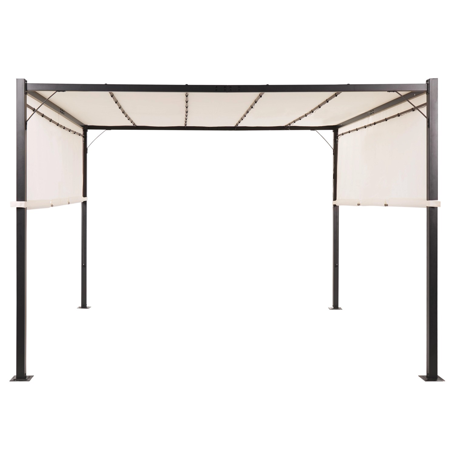 Beliani Garten-Pergola PARGA Beige Schwarz 310x310x215 günstig online kaufen