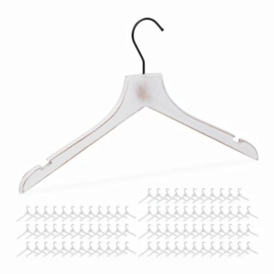 relaxdays 84 x Kleiderbügel weiß günstig online kaufen