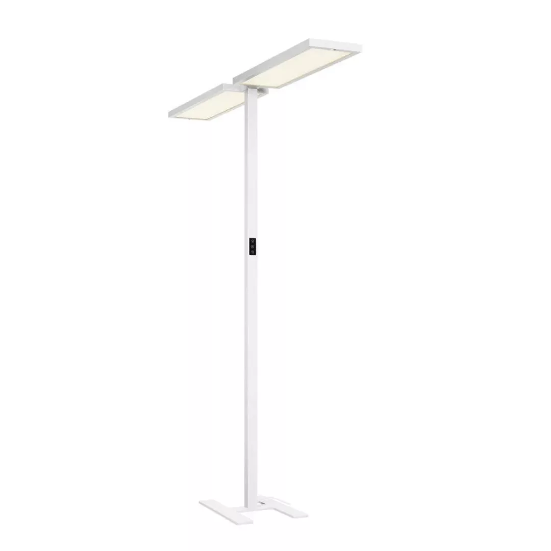 LED Stehleuchte Worklight in Weiß 2x 75W 20000lm mit Bewegungsmelder günstig online kaufen