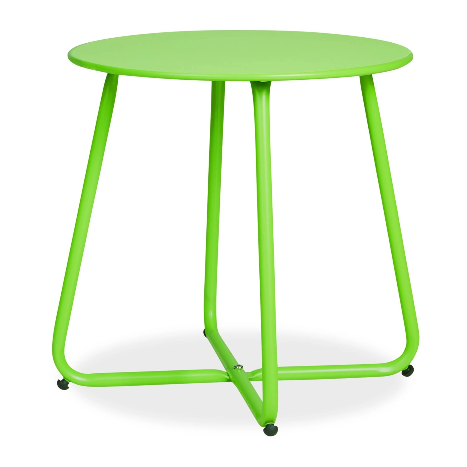 Homestyle4u Gartentisch Beistelltisch Rund in Grün 45 cm 2488 günstig online kaufen