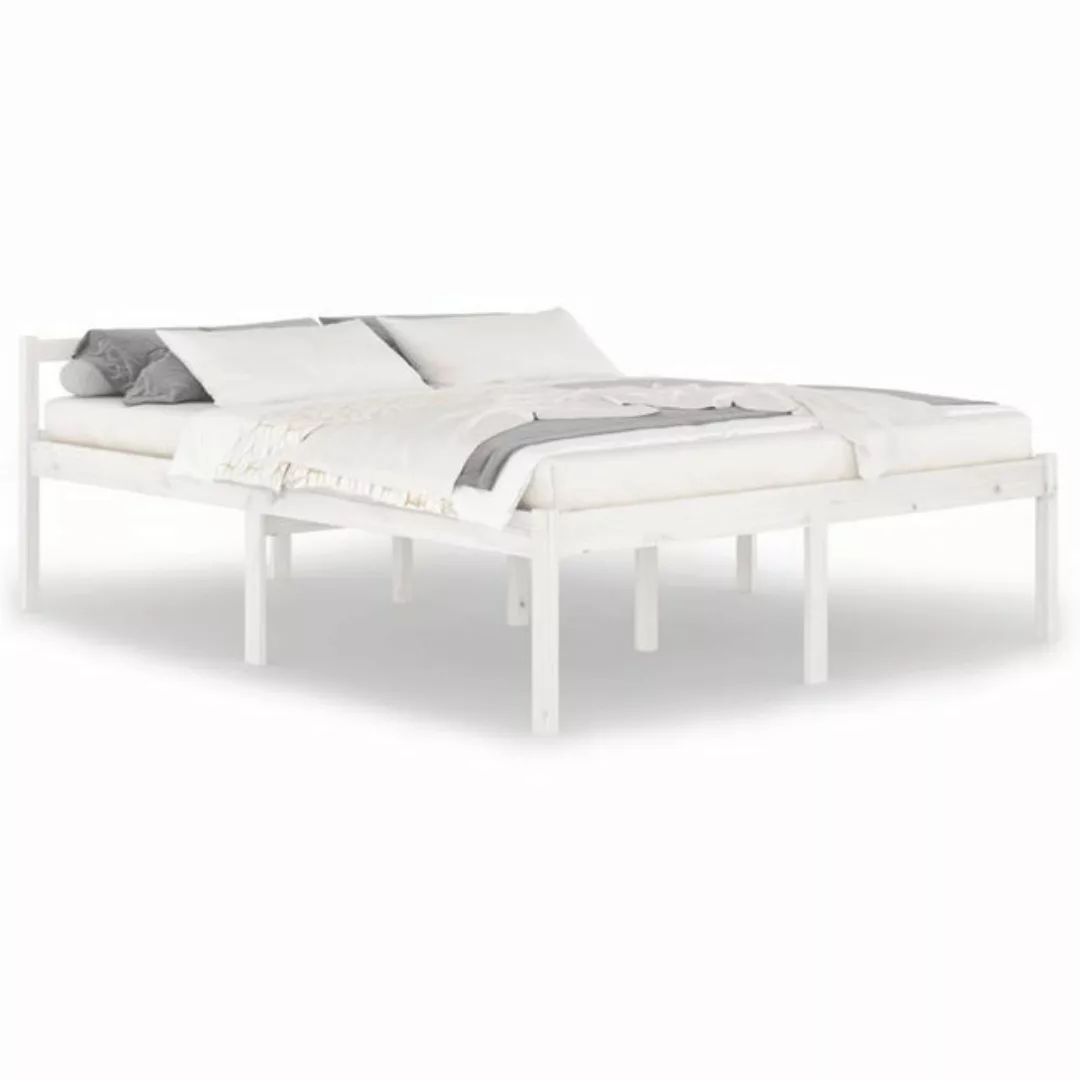 furnicato Bett Seniorenbett Weiß 160x200 cm Massivholz Kiefer (1-tlg) günstig online kaufen