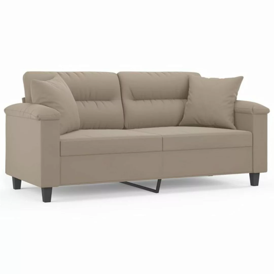 vidaXL Sofa 2-Sitzer-Sofa mit Kissen Taupe 140 cm Mikrofasergewebe günstig online kaufen