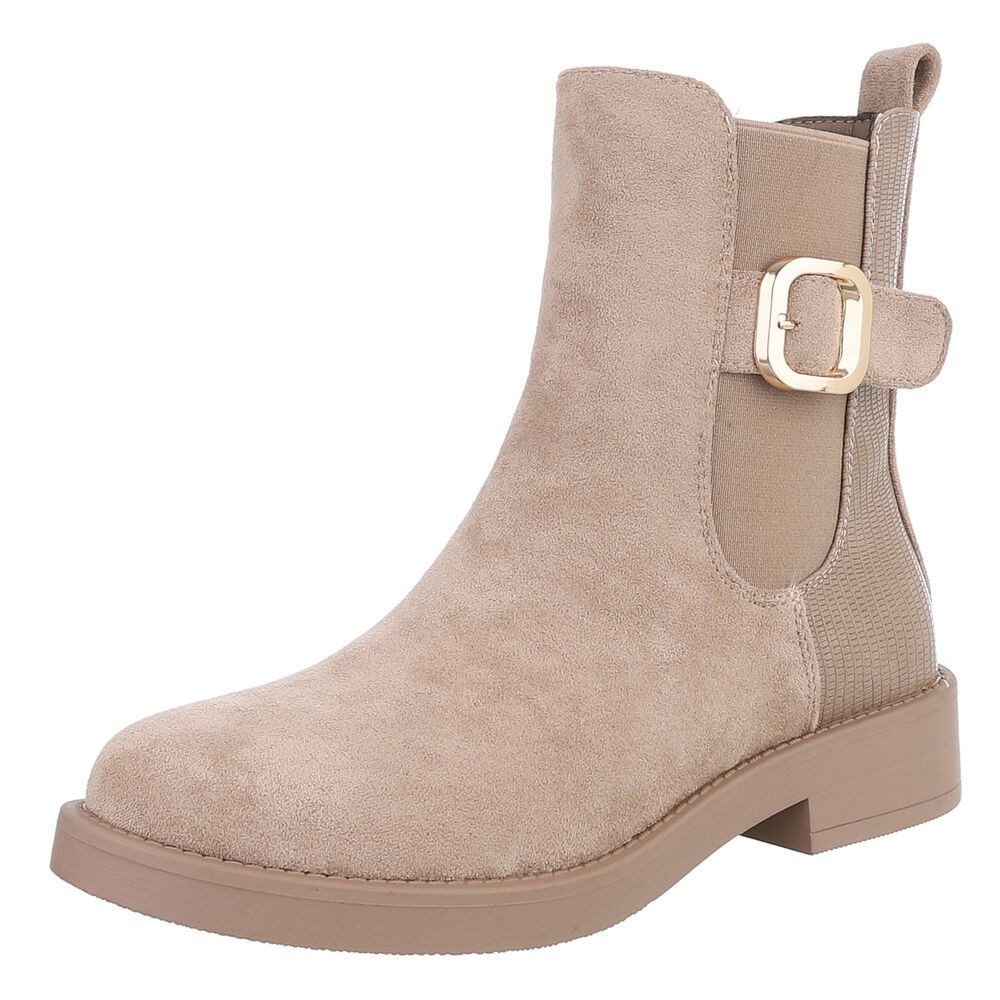 Ital-Design Elegante Damen Chelsea-Boots mit goldfarbenem günstig online kaufen
