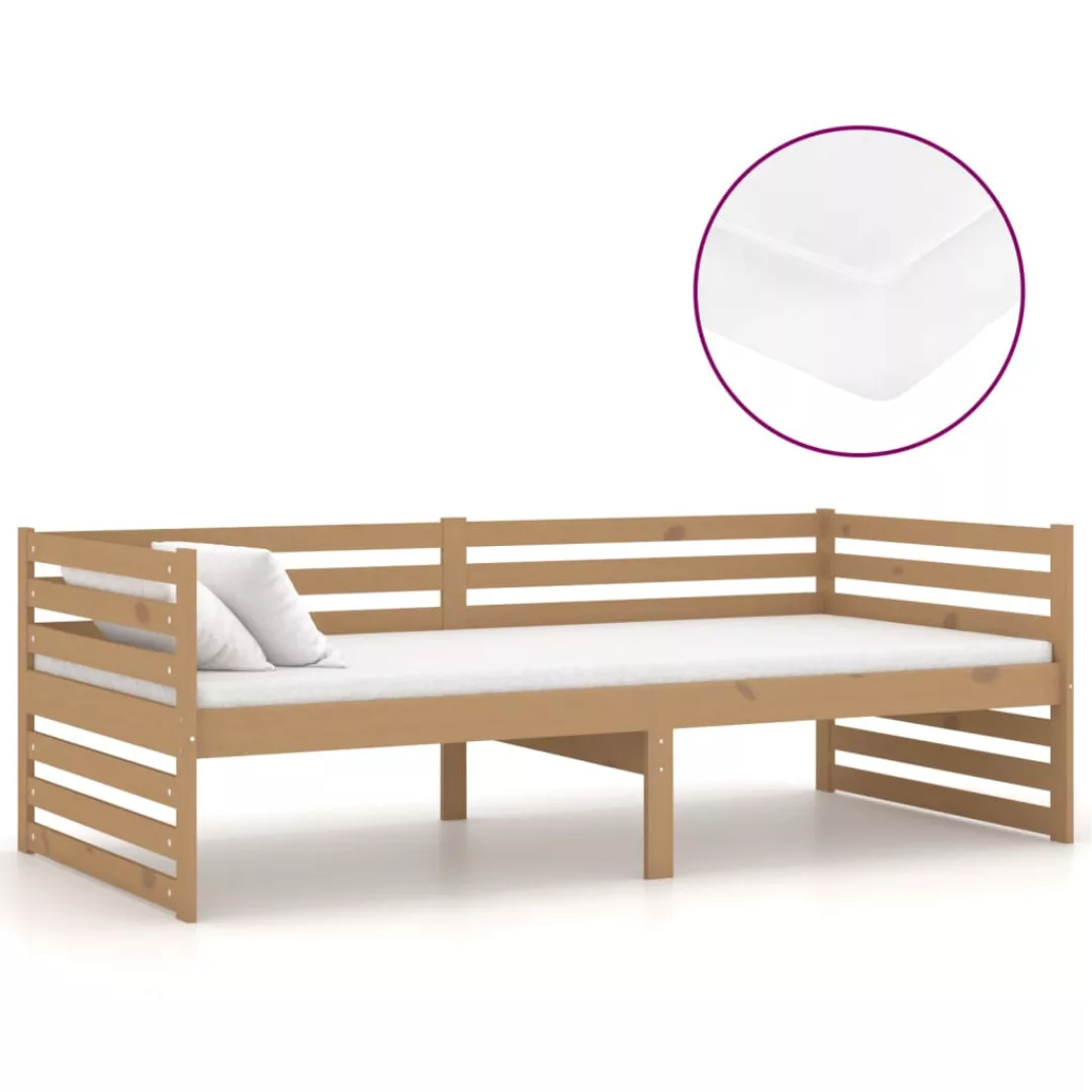 Tagesbett Mit Matratze 90x200 Cm Honigbraun Massivholz Kiefer günstig online kaufen