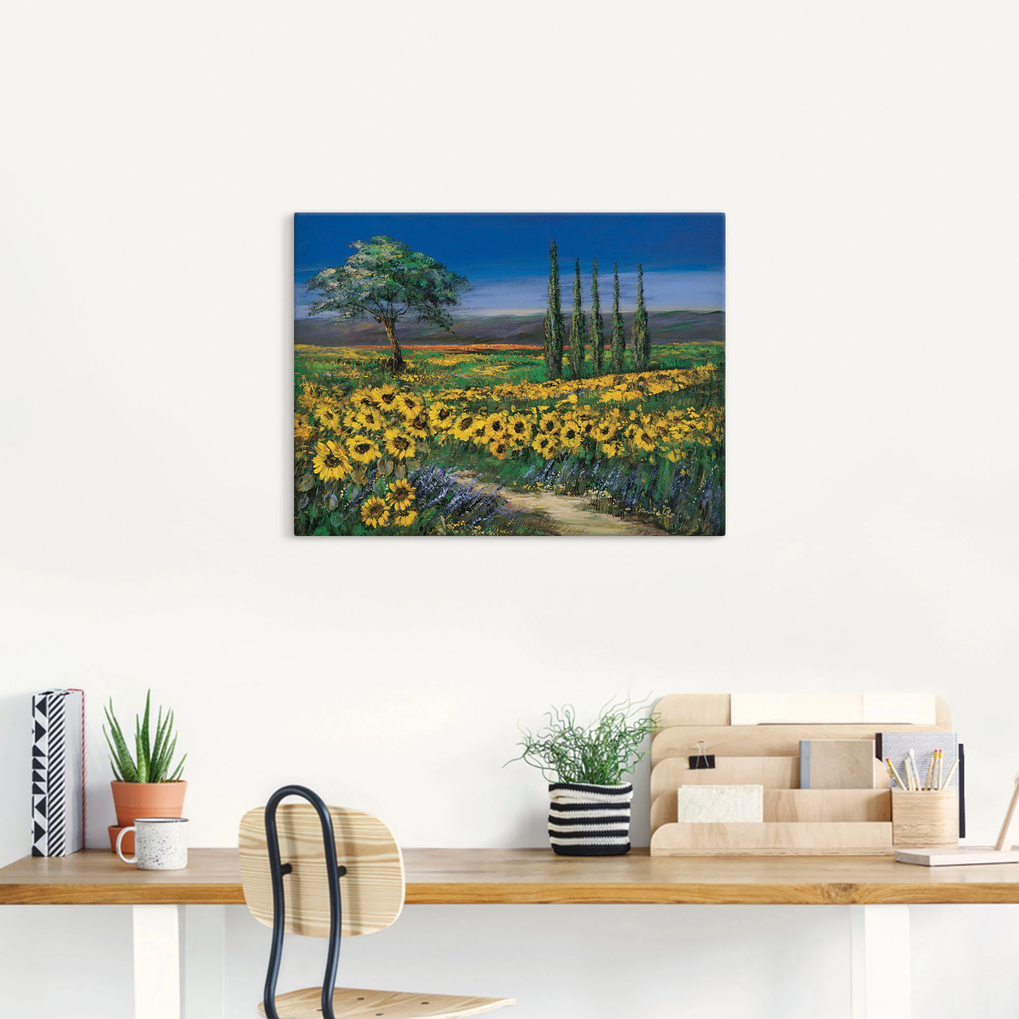 Artland Leinwandbild "Sonnenblumenfeld", Blumen, (1 St.), auf Keilrahmen ge günstig online kaufen