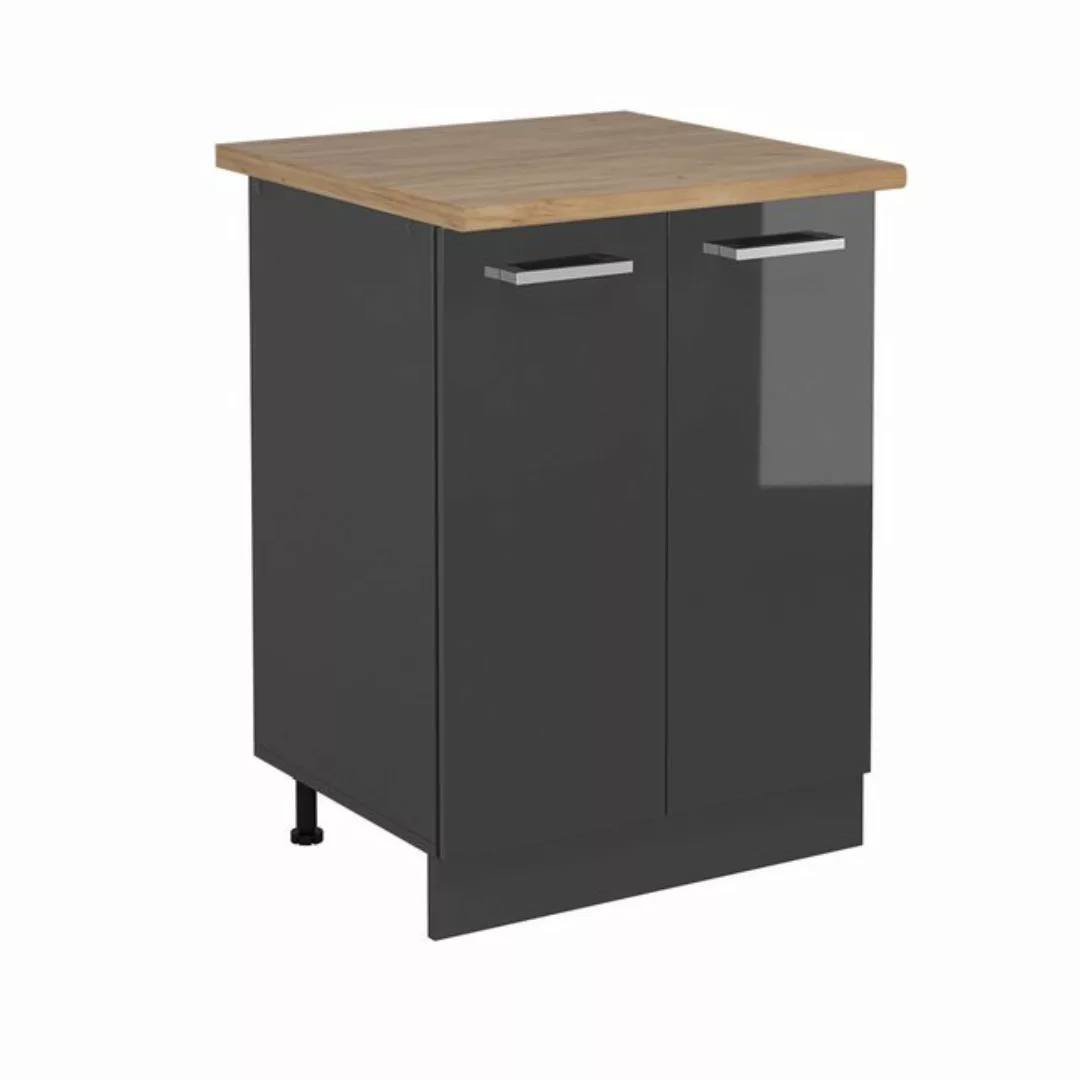 Vicco Unterschrank R-Line, Anthrazit Hochglanz/Anthrazit, 60 cm, AP Eiche günstig online kaufen