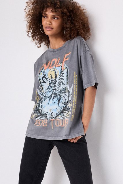 Next T-Shirt Wolf Tour T-Shirt aus 100 % Baumwolle mit Perlen (1-tlg) günstig online kaufen