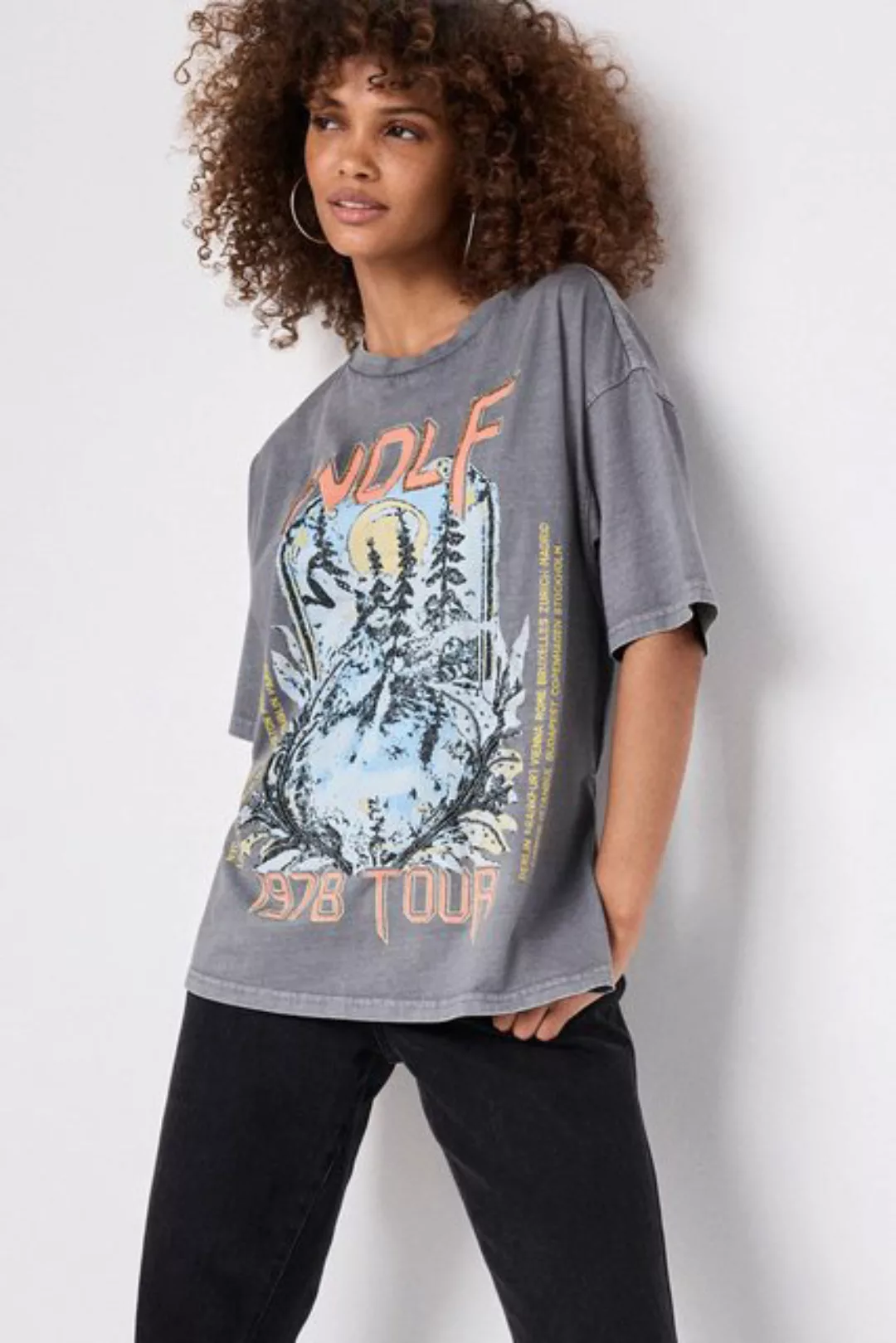 Next T-Shirt Wolf Tour T-Shirt aus 100 % Baumwolle mit Perlen (1-tlg) günstig online kaufen