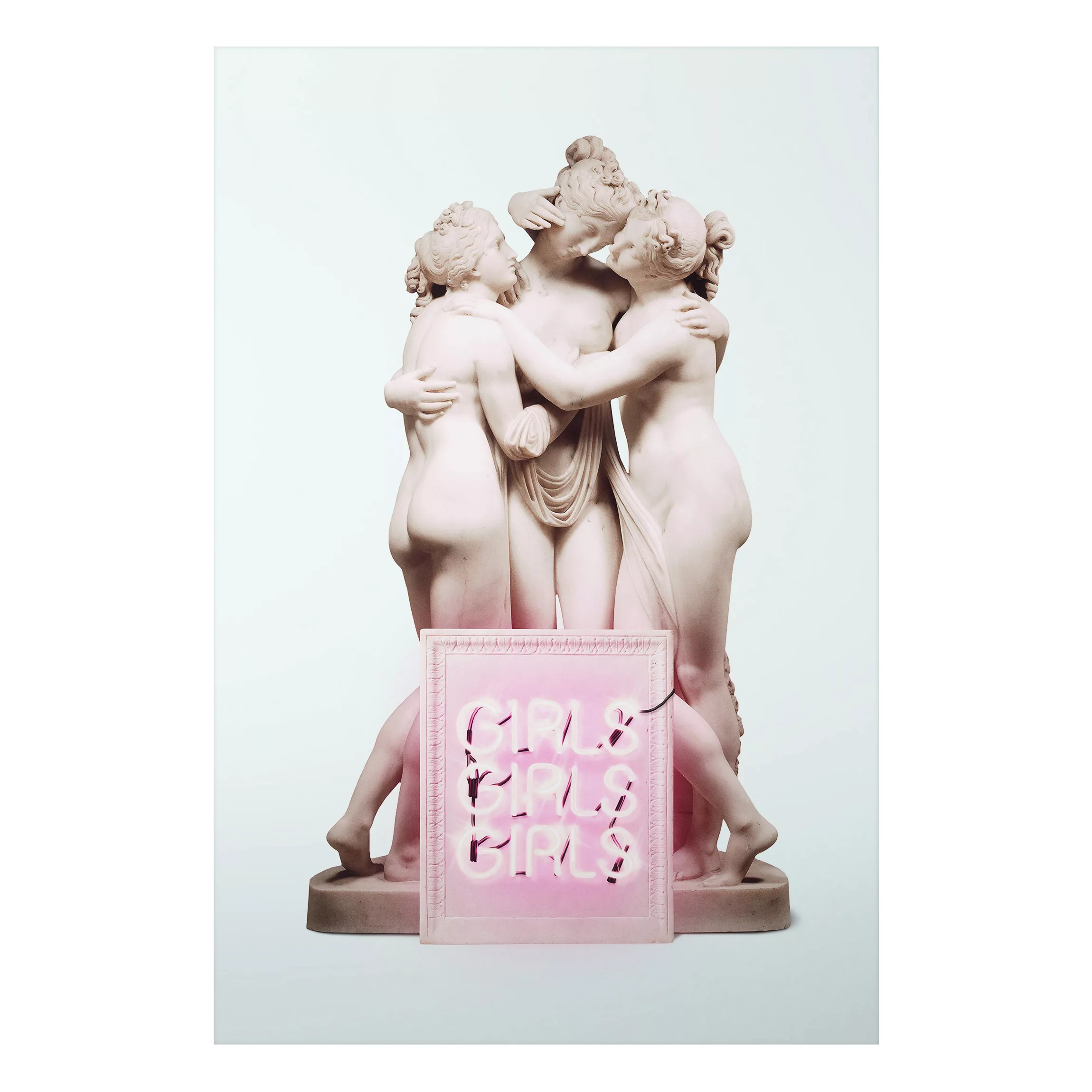 Alu-Dibond Bild Kunstdruck - Hochformat 2:3 Statue Girls günstig online kaufen