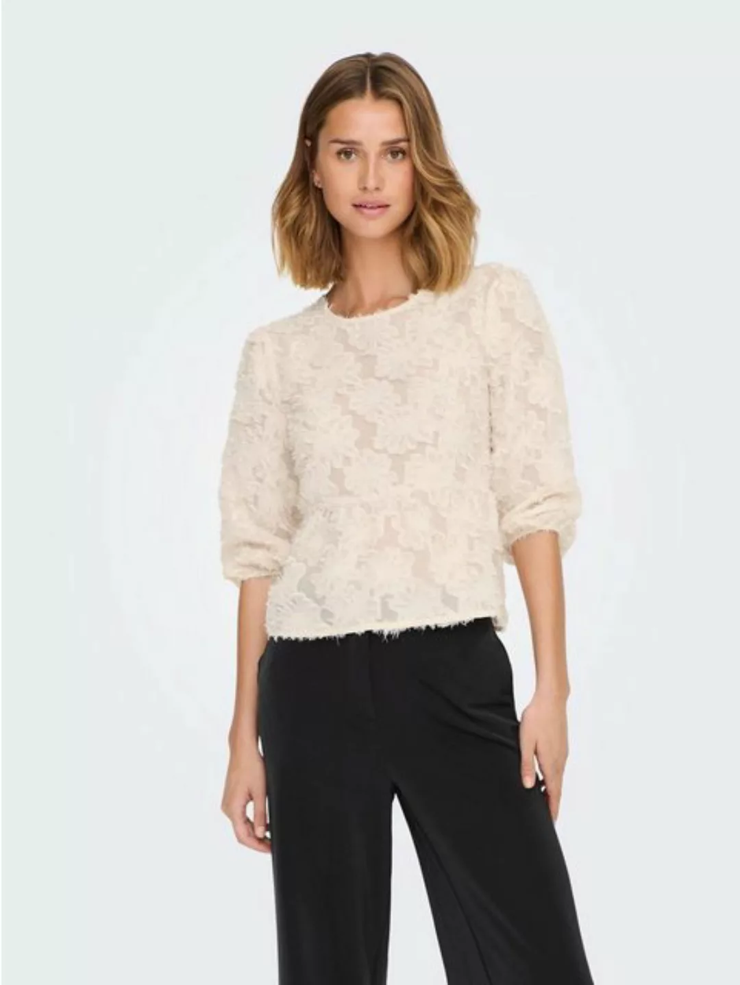 JACQUELINE de YONG Blusenshirt Elegante 3/4 ASrm Bluse Mesh Blumen Shirt JD günstig online kaufen
