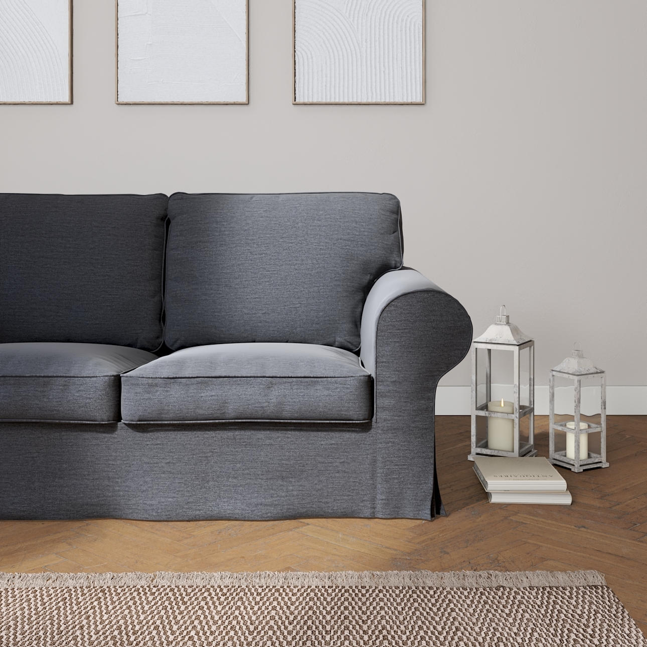 Bezug für Ektorp 2-Sitzer Schlafsofa NEUES Modell, stahlgrau, Sofabezug für günstig online kaufen
