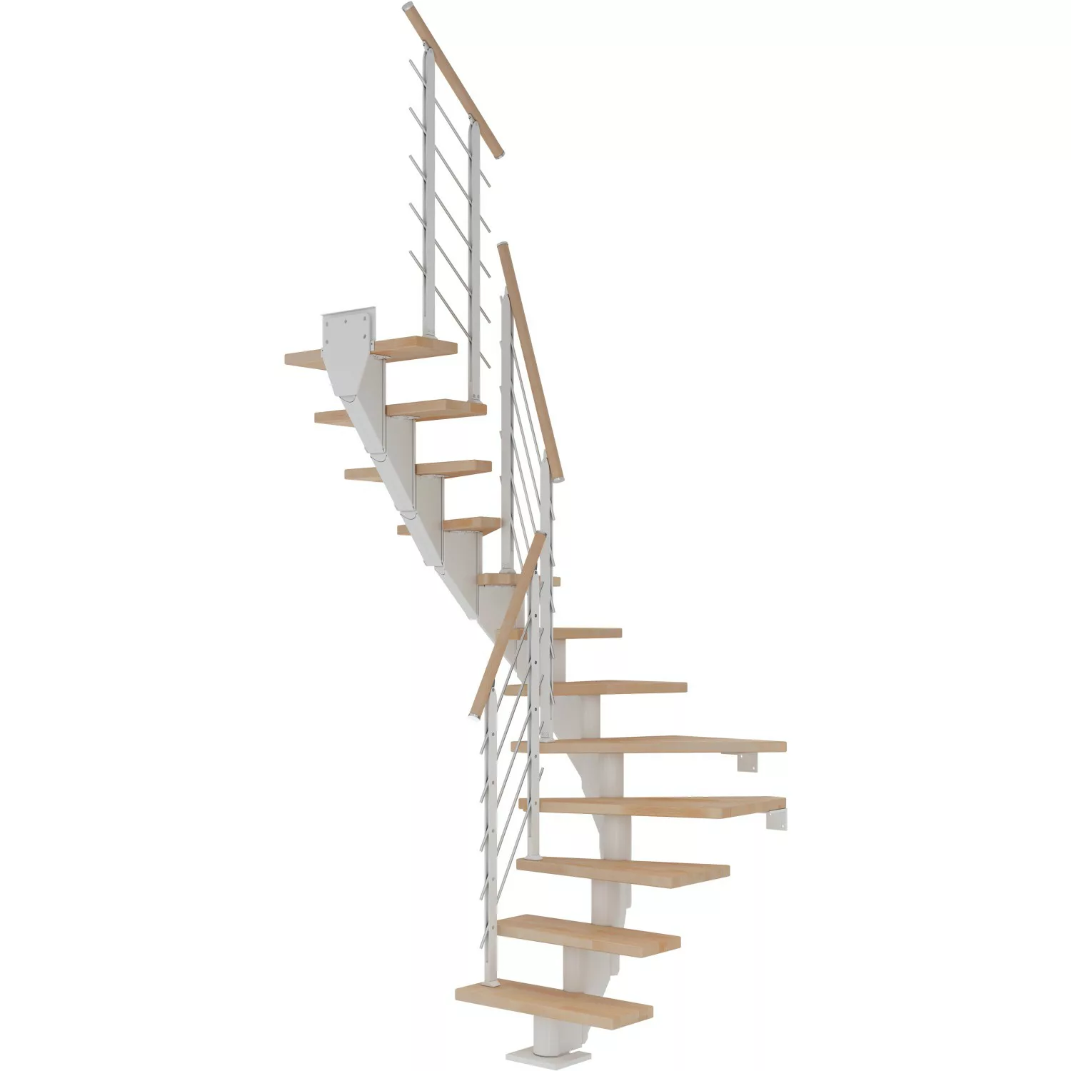 Dolle Mittelholmtreppe Frankfurt Buche Weiß GH b. 301cm 1/2 Gewendelt 75cm günstig online kaufen