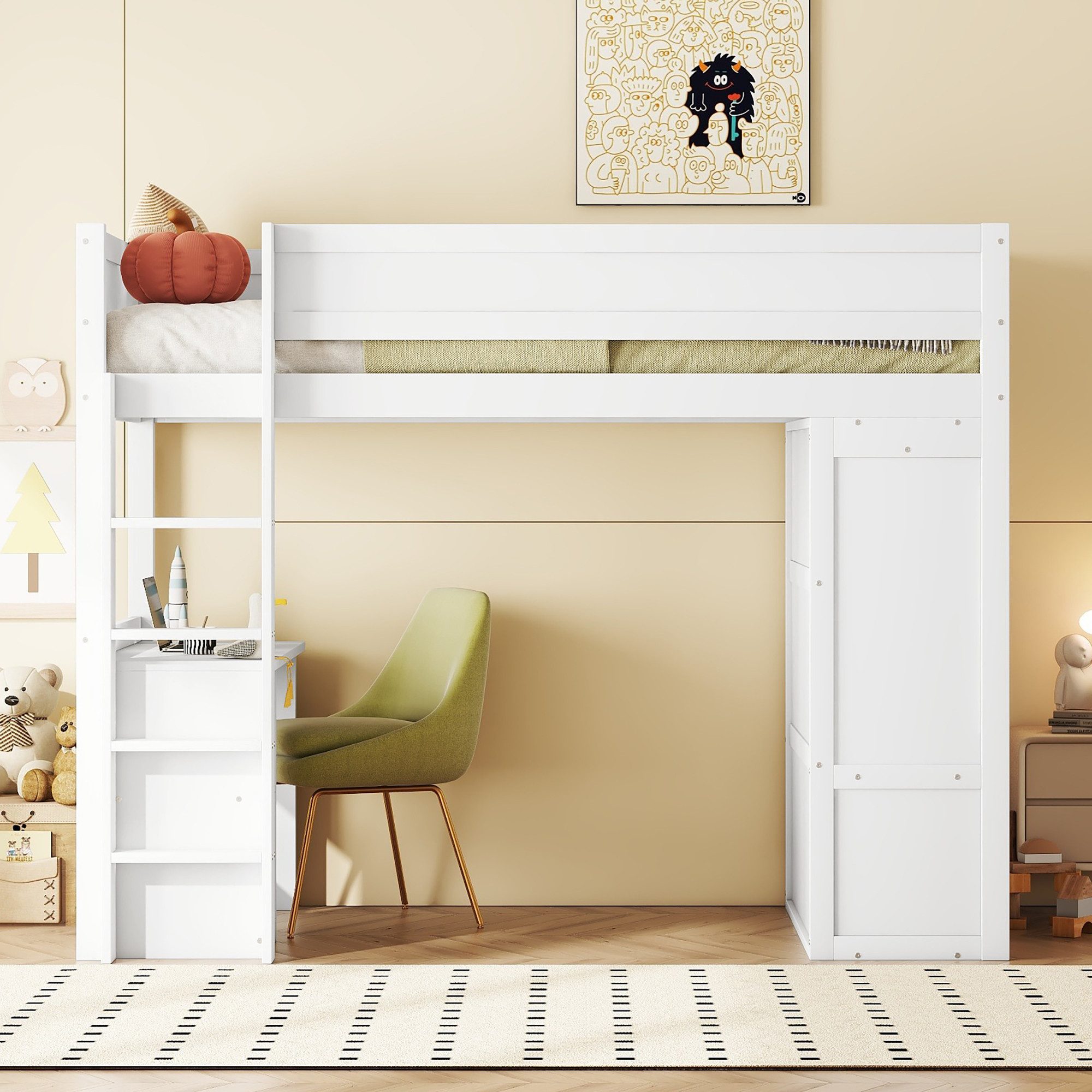 HAUSS SPOLE Hochbett 90*200cm mit Kleiderschrank, günstig online kaufen
