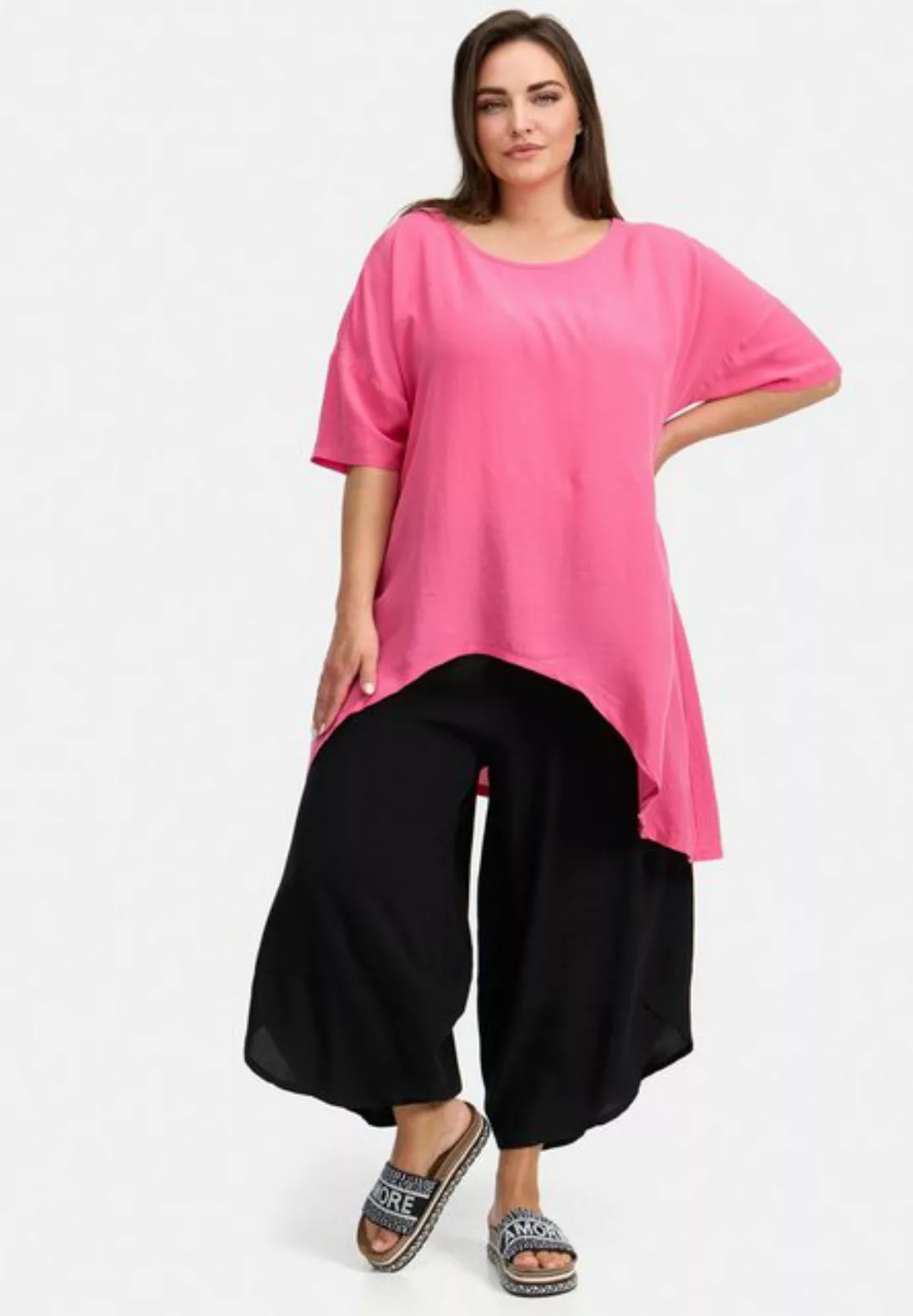 Kekoo Tunikashirt A-Linie Shirt aus luftig leichter Baumwoll-Viskose 'Suave günstig online kaufen