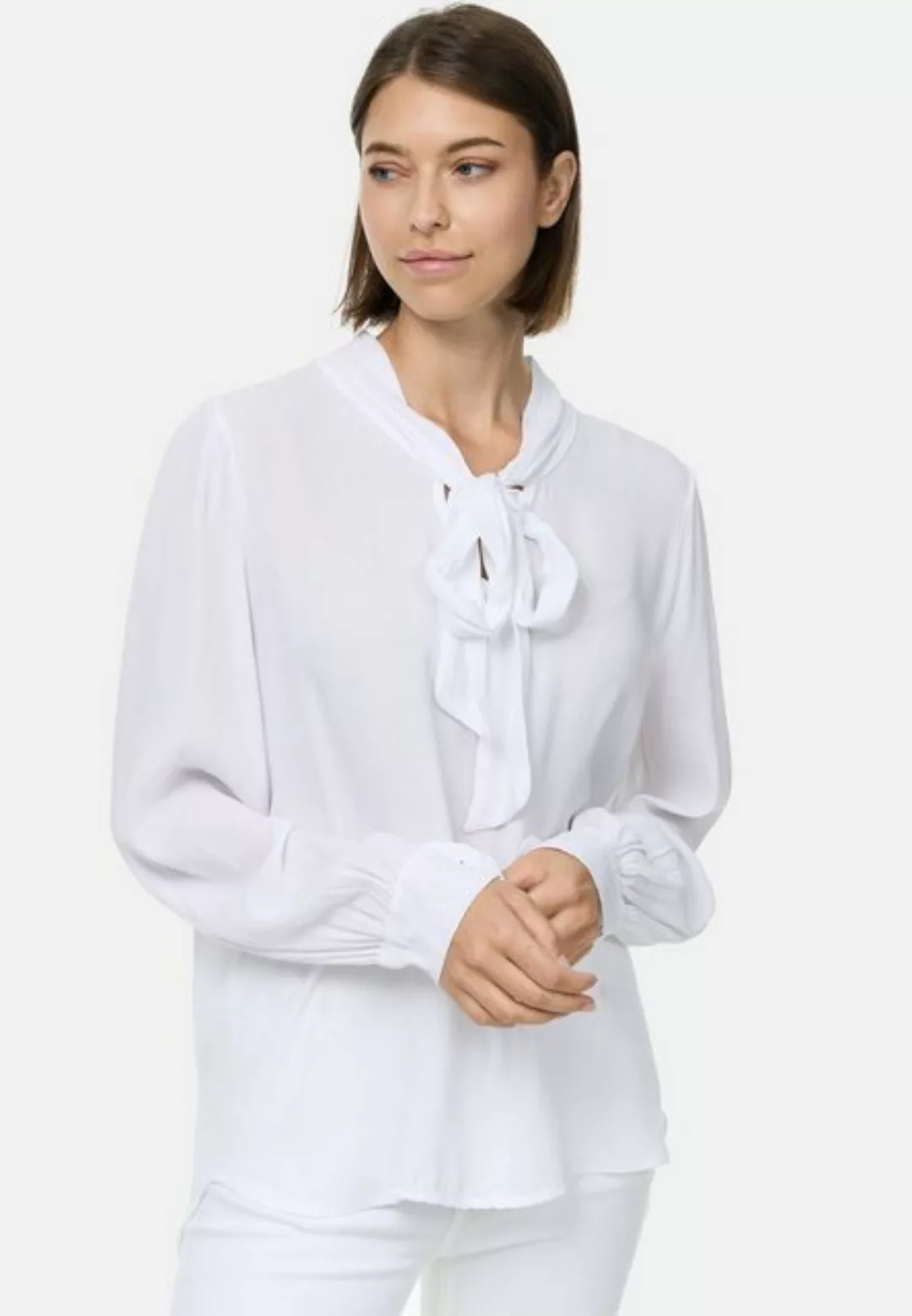 PM SELECTED Crepebluse PM62 (Stilvolle Business Crepe Bluse mit Schleife) P günstig online kaufen