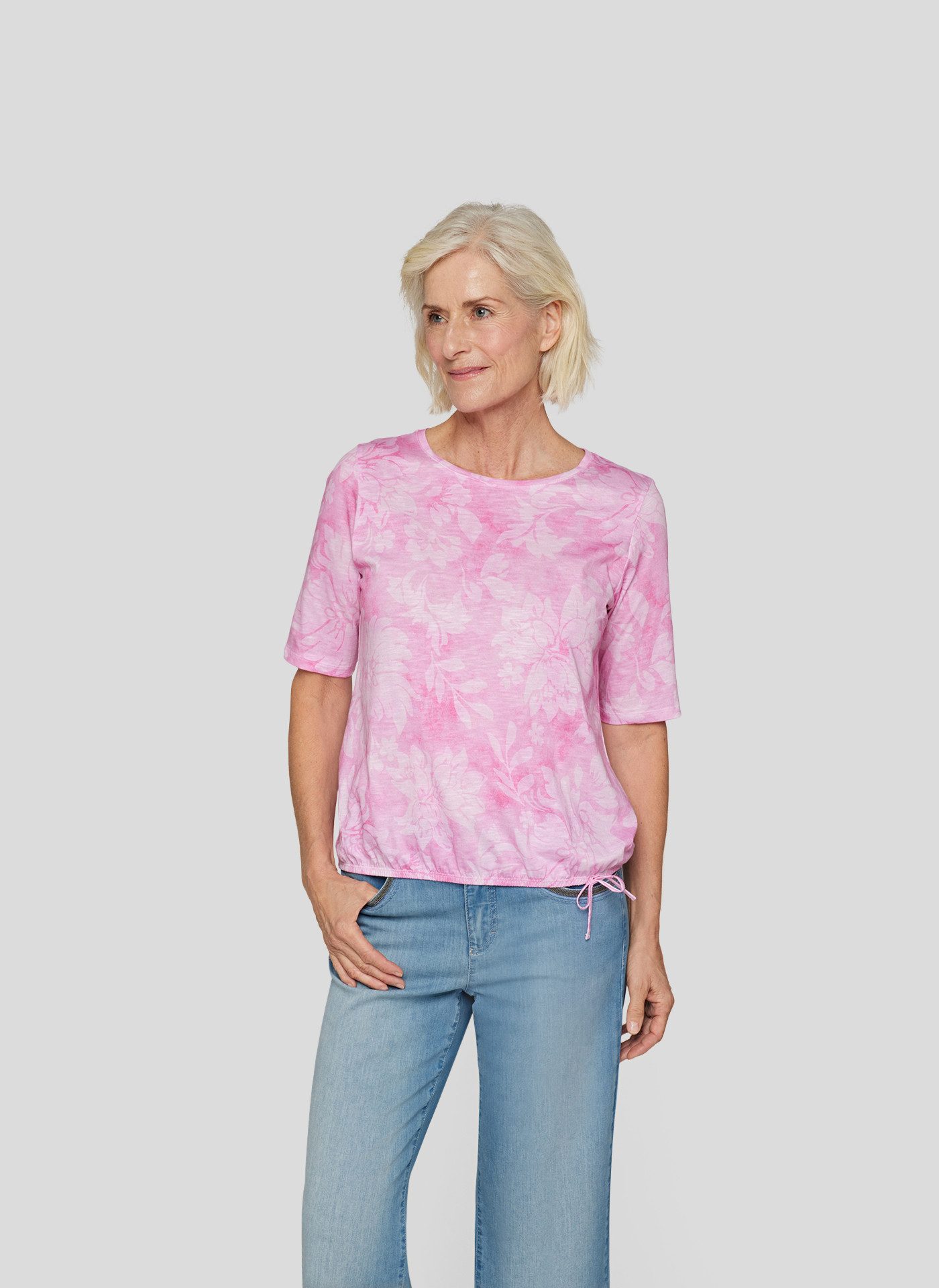 Rabe Rundhalsshirt, mit floralem Muster günstig online kaufen
