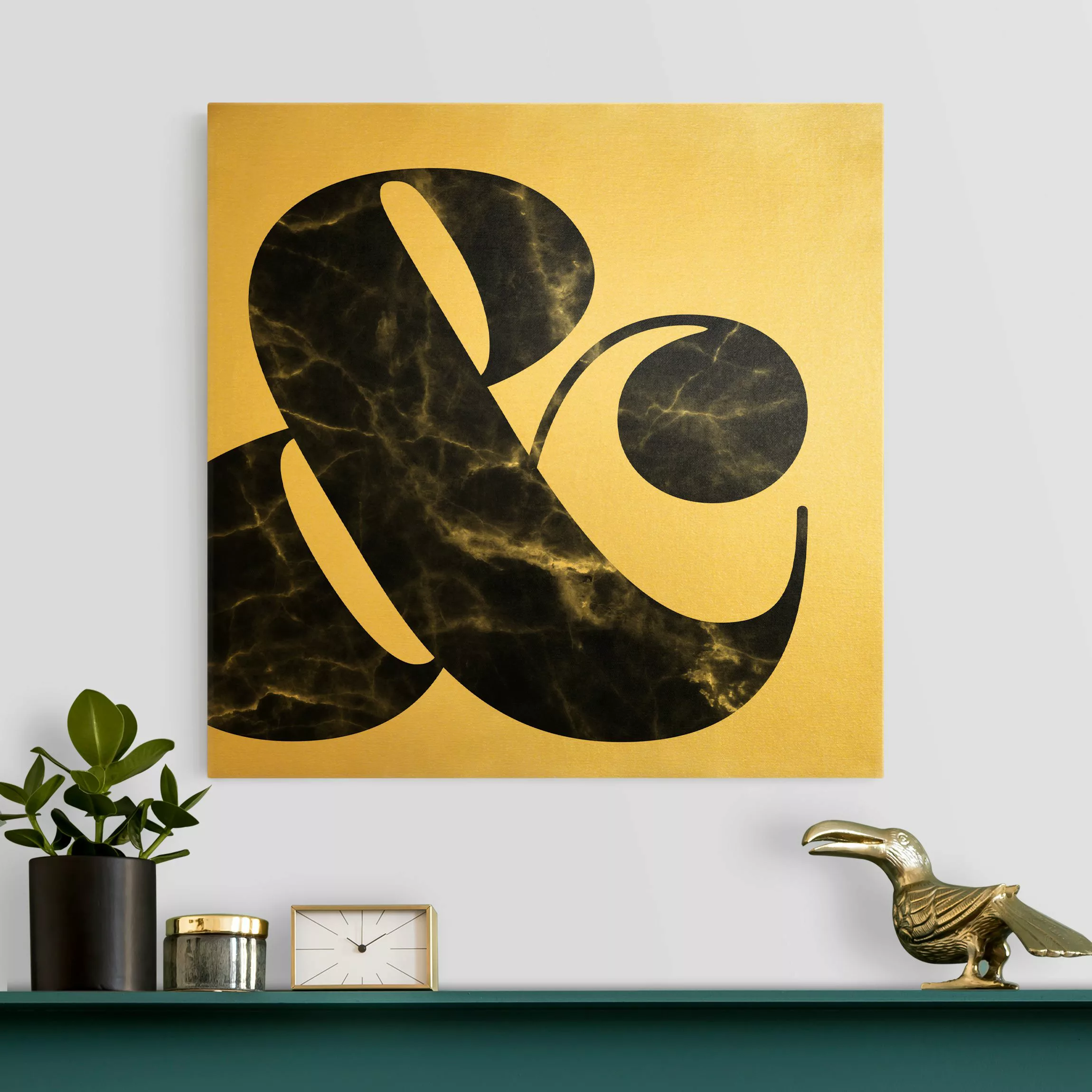 Leinwandbild Gold Ampersand Marmor günstig online kaufen