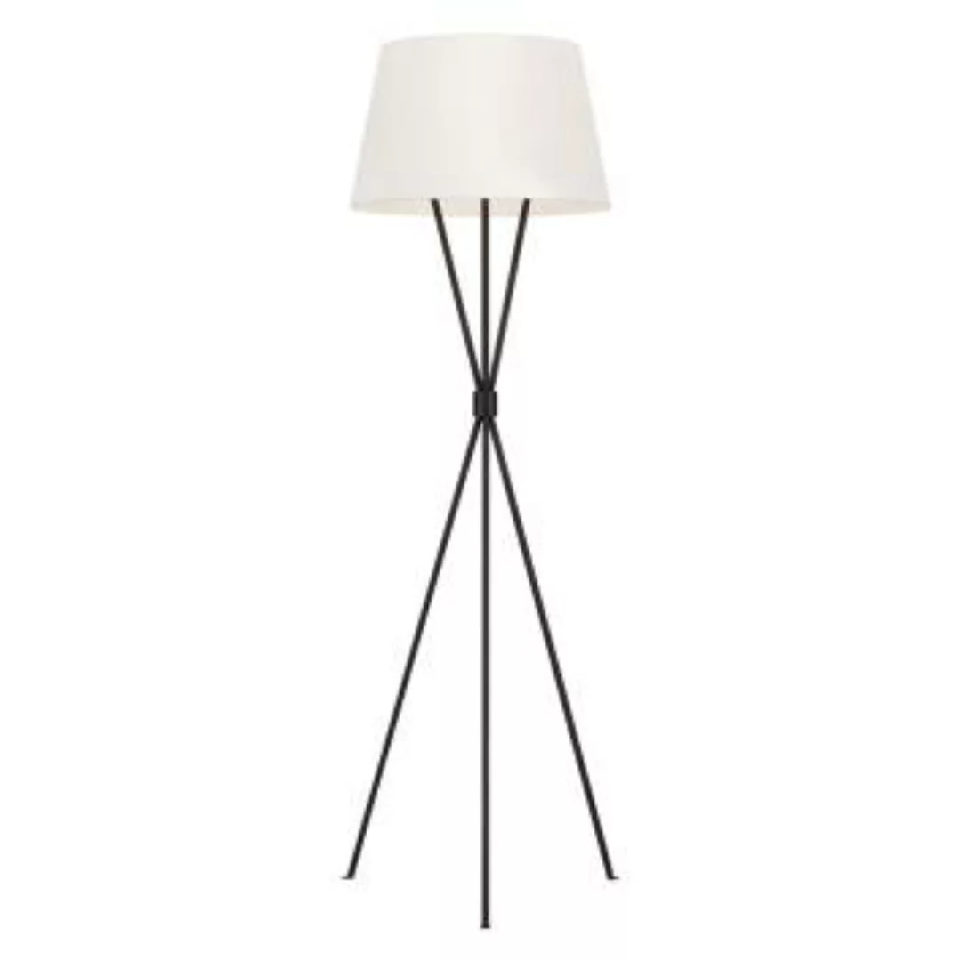 Stehlampe Dreibein in Rost Weiß 140cm klein Metall Stoff günstig online kaufen
