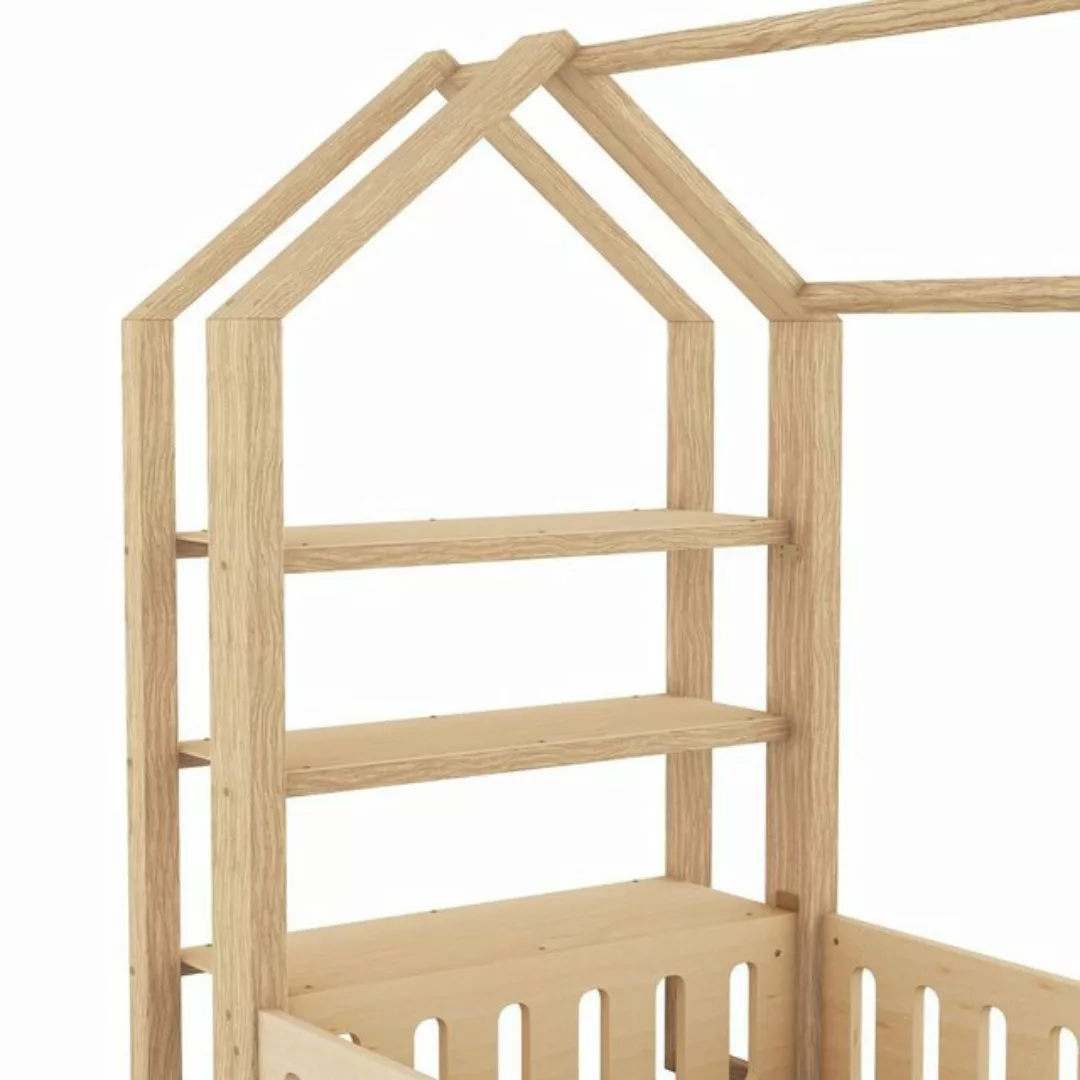 REDOM Kinderbett Einzelbett Holzbett Stauraumbett, mit Geländer, mit 3 Rega günstig online kaufen