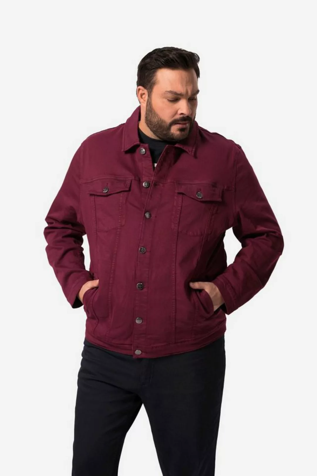 Men Plus Funktionsjacke Men+ Jeansjacke Colordenim Knopfleiste bis 84/86 günstig online kaufen