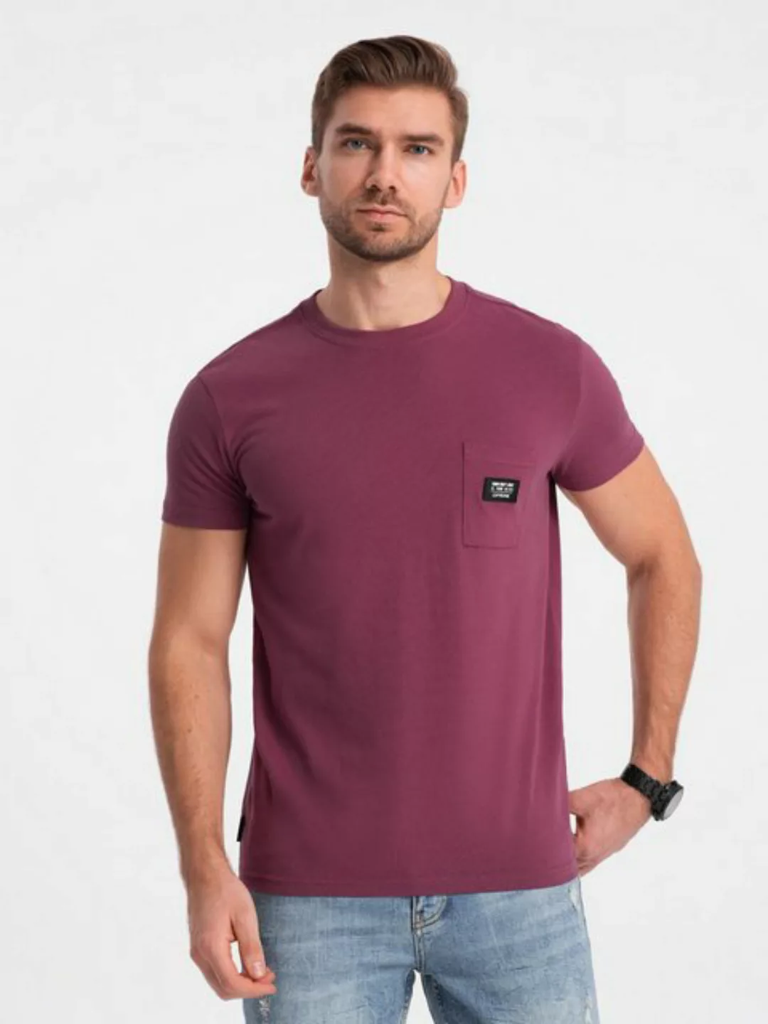 OMBRE T-Shirt Casual Herren-T-Shirt mit aufgesetzter Tasche günstig online kaufen