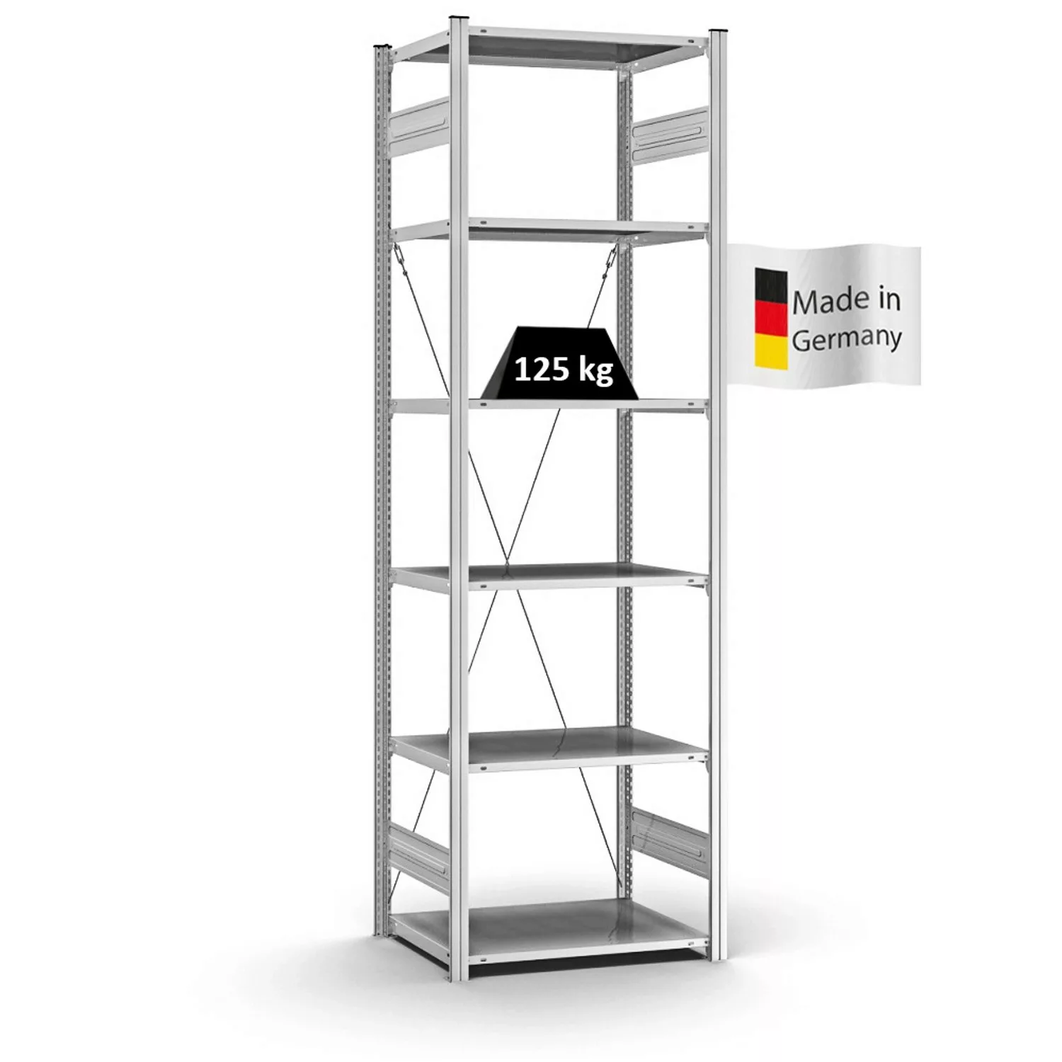 PROREGAL Profi Lagerregal Stecksystem T-Profil Grundregal HxBxT 250 x 75 x günstig online kaufen