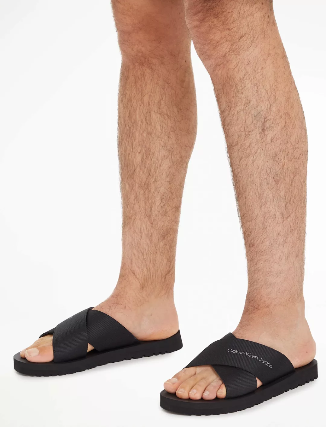 Calvin Klein Jeans Pantolette "CROSS SANDAL SLIPON RP IN BTW" günstig online kaufen