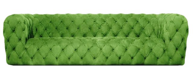 JVmoebel Chesterfield-Sofa Sofa Couch Wohnzimmer Modern Grün Sitzmöbel Text günstig online kaufen