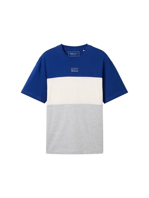 TOM TAILOR Denim T-Shirt Relaxed T-Shirt mit Colour Blocking günstig online kaufen