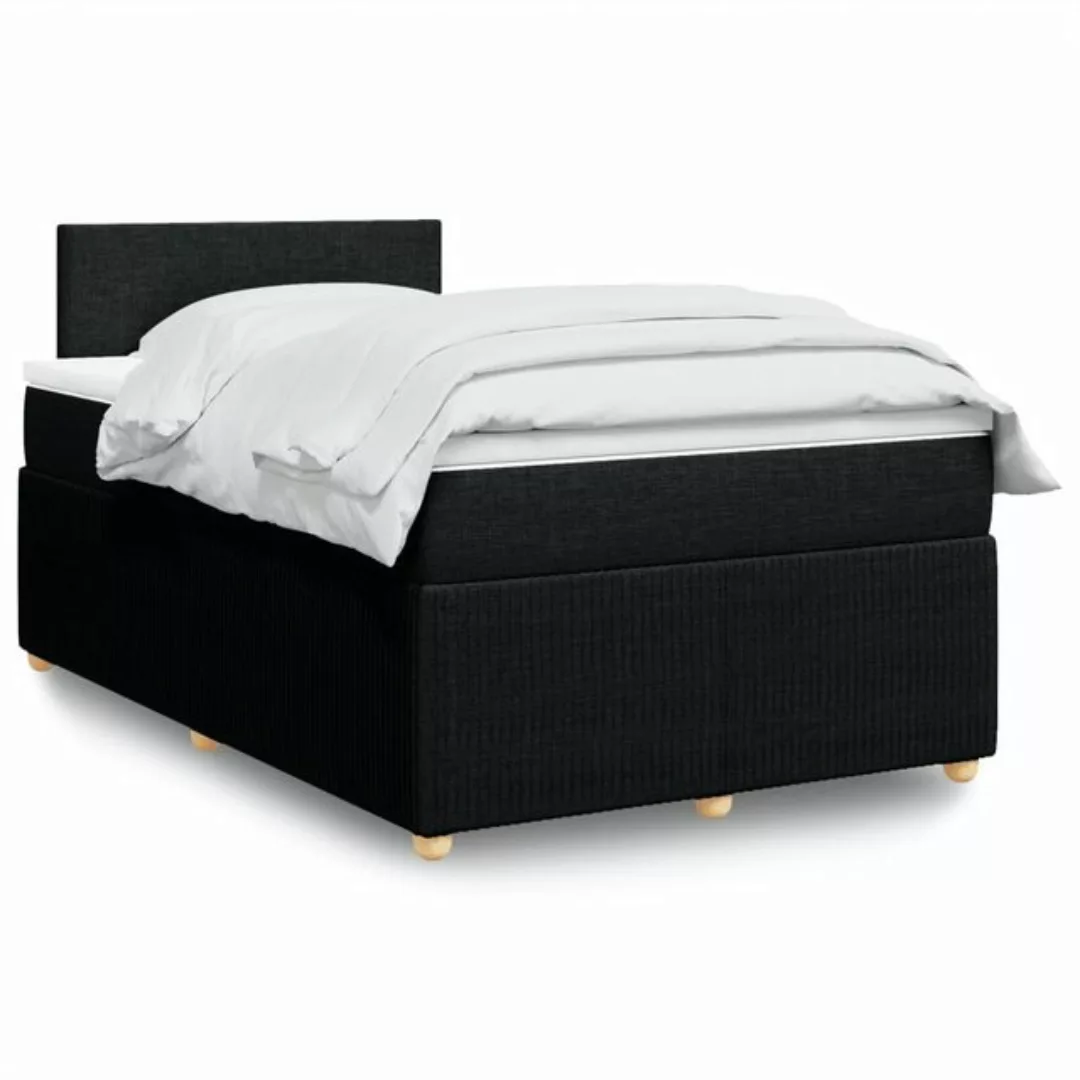 vidaXL Boxspringbett, Boxspringbett mit Matratze Schwarz 120x200 cm Stoff günstig online kaufen