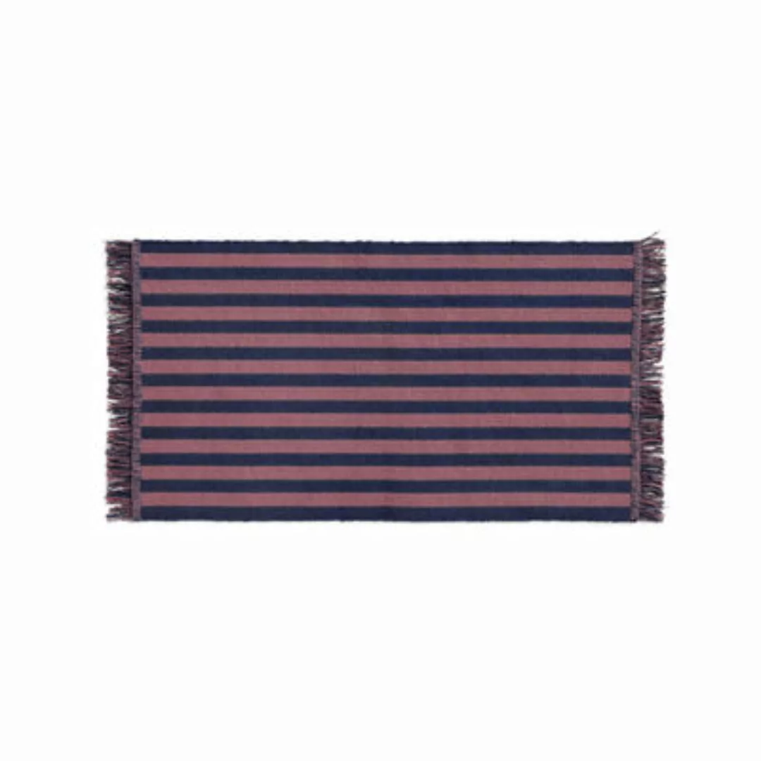 Teppich Stripes and stripes textil blau / 95 x 52 cm - Baumwolle - Hay - Bl günstig online kaufen