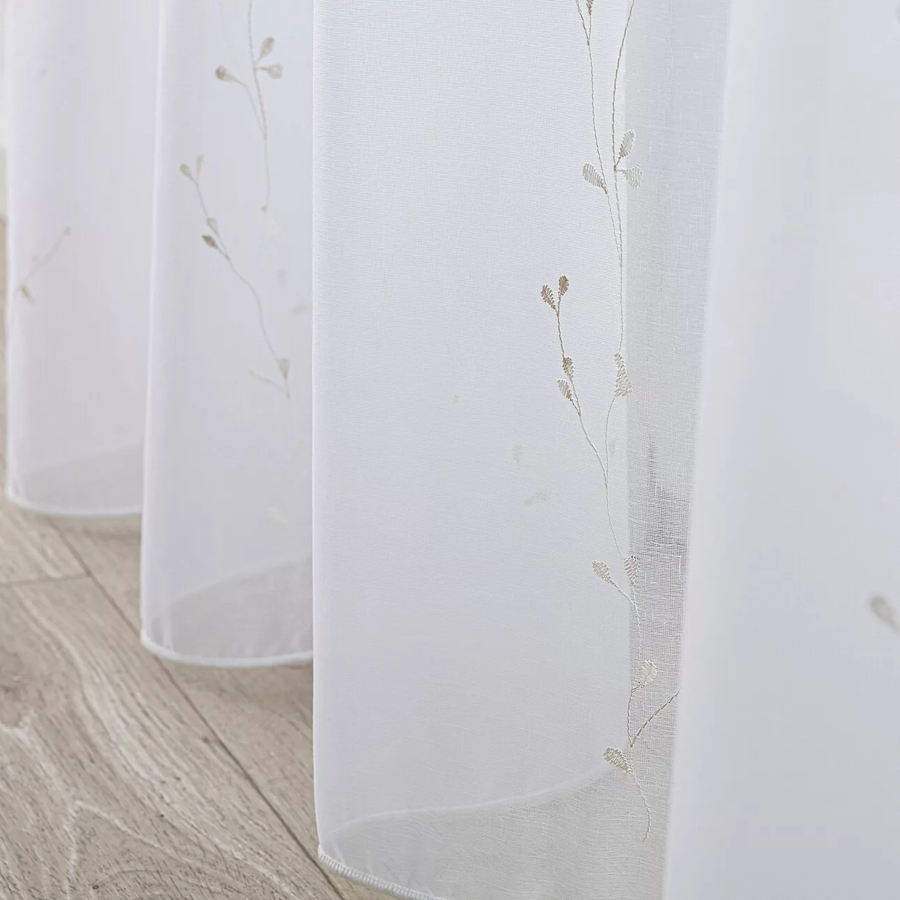 Gardine mit flämischen 2-er Falten, weiß, Voile (186-76) günstig online kaufen