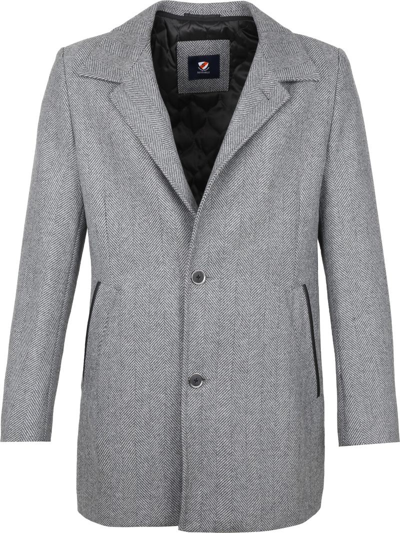 Suitable Geke Coat Herringbone Grau - Größe 54 günstig online kaufen