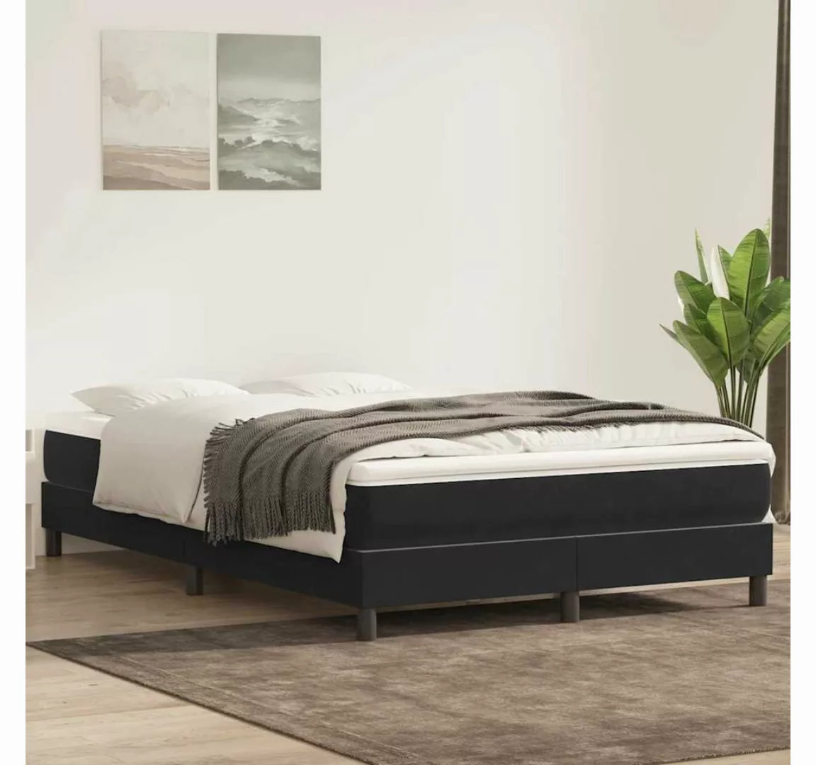 vidaXL Boxspringbett, Boxspringbett ohne Matratze Schwarz 140x220 cm Samt günstig online kaufen