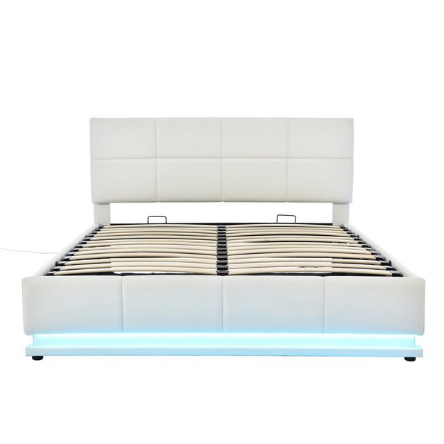 Gotagee Polsterbett Doppelbett 160x200cm LED Bett mit Stauraum FunktionsBet günstig online kaufen