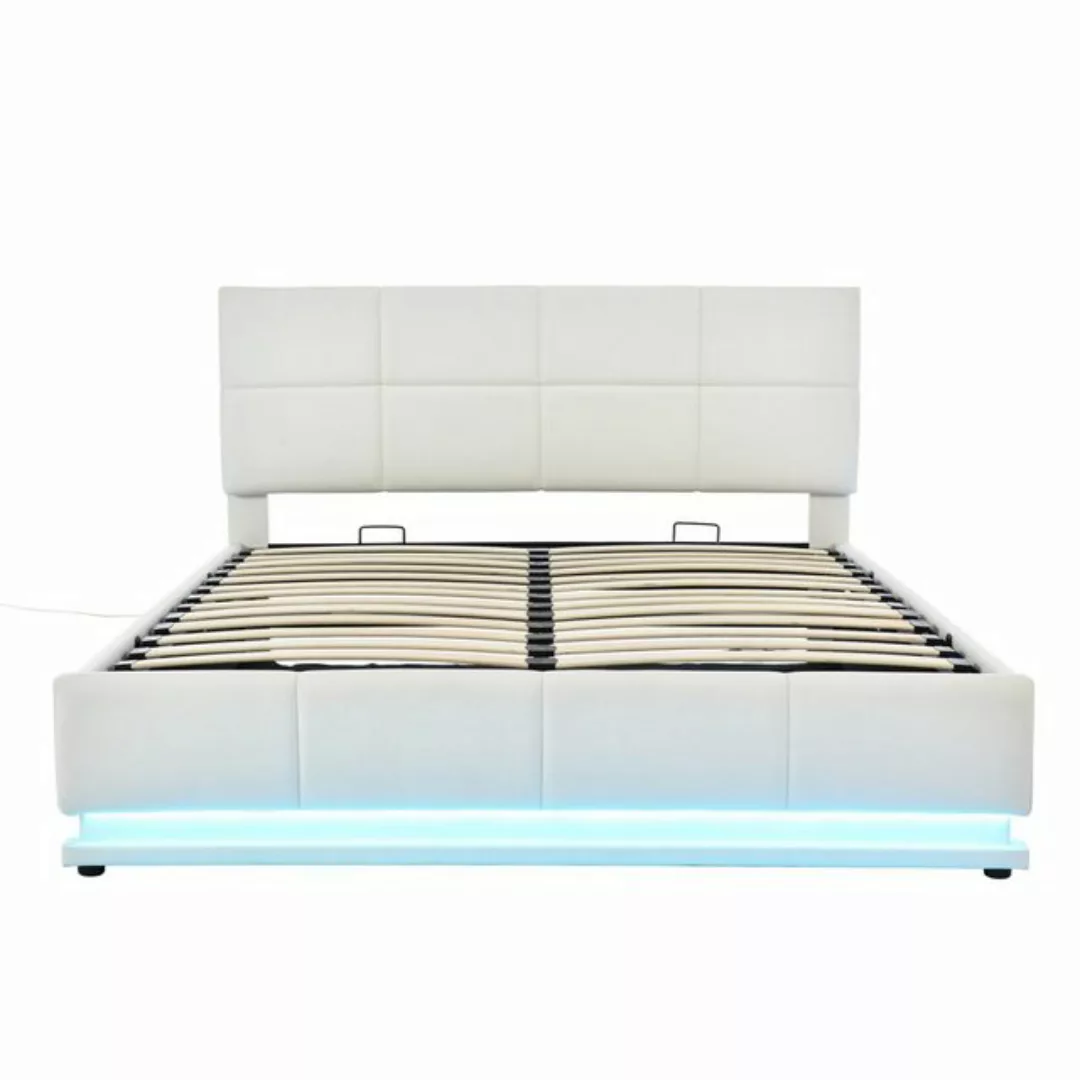 Gotagee Polsterbett Doppelbett 160x200cm LED Bett mit Stauraum FunktionsBet günstig online kaufen