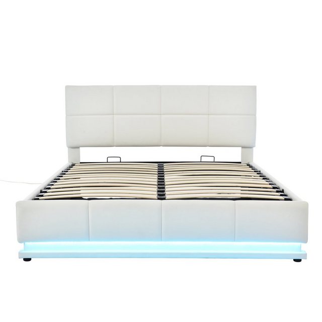 Gotagee Polsterbett Polsterbett 160x200cm LED Bett Doppelbett mit Stauraum günstig online kaufen
