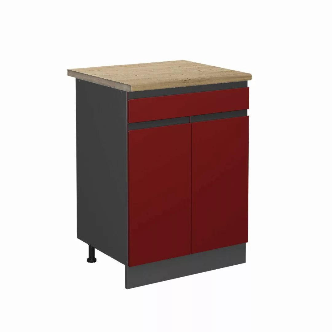 Vicco Unterschrank R-Line, Rot/Anthrazit, 60 cm, günstig online kaufen