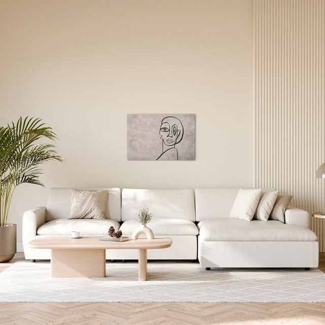 A.S. Création Leinwandbild "Palomas Room 1 - Wandbild Grau Beige Keilrahmen günstig online kaufen