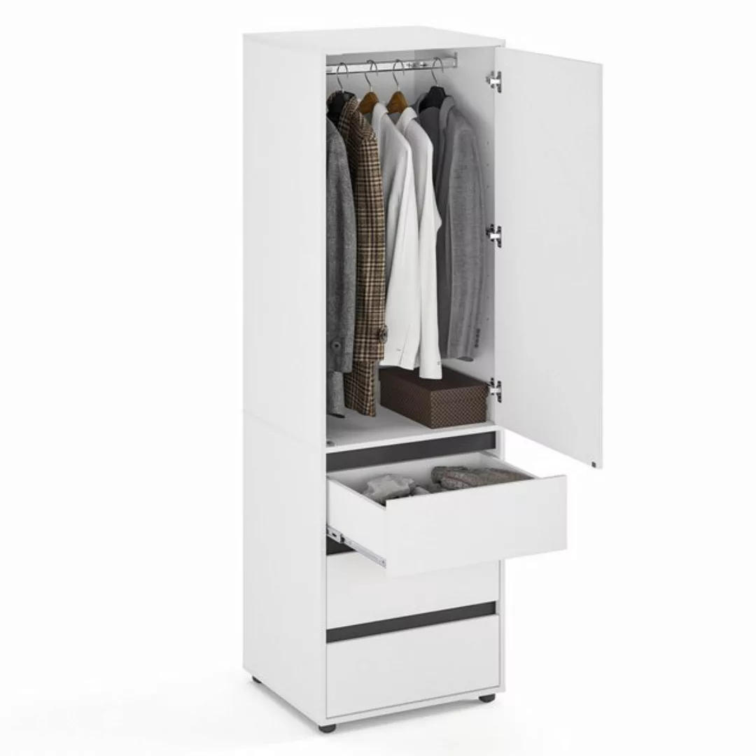 KOMTO Garderobenschrank CUBE 60-90 cm Mit Fächern Schubladen Kleiderschrank günstig online kaufen