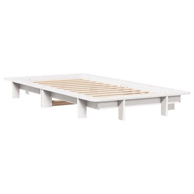 vidaXL Bett Massivholzbett ohne Matratze Weiß 90x200 cm Kiefernholz günstig online kaufen