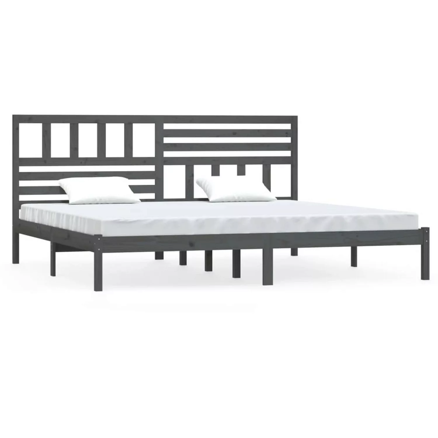 Vidaxl Massivholzbett Grau Kiefer 200x200 Cm günstig online kaufen