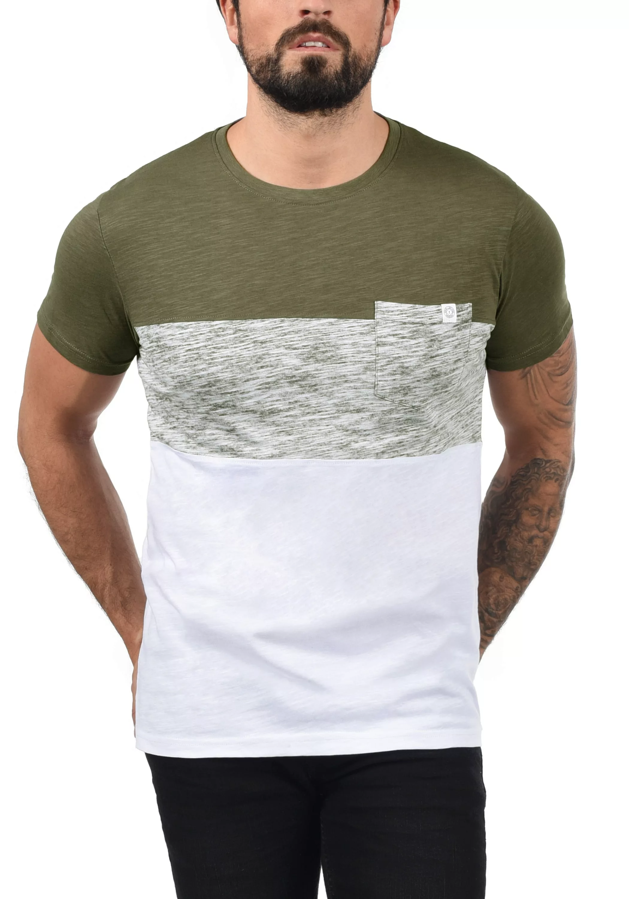 !Solid Rundhalsshirt SDSinor T-Shirt mit Color Block günstig online kaufen