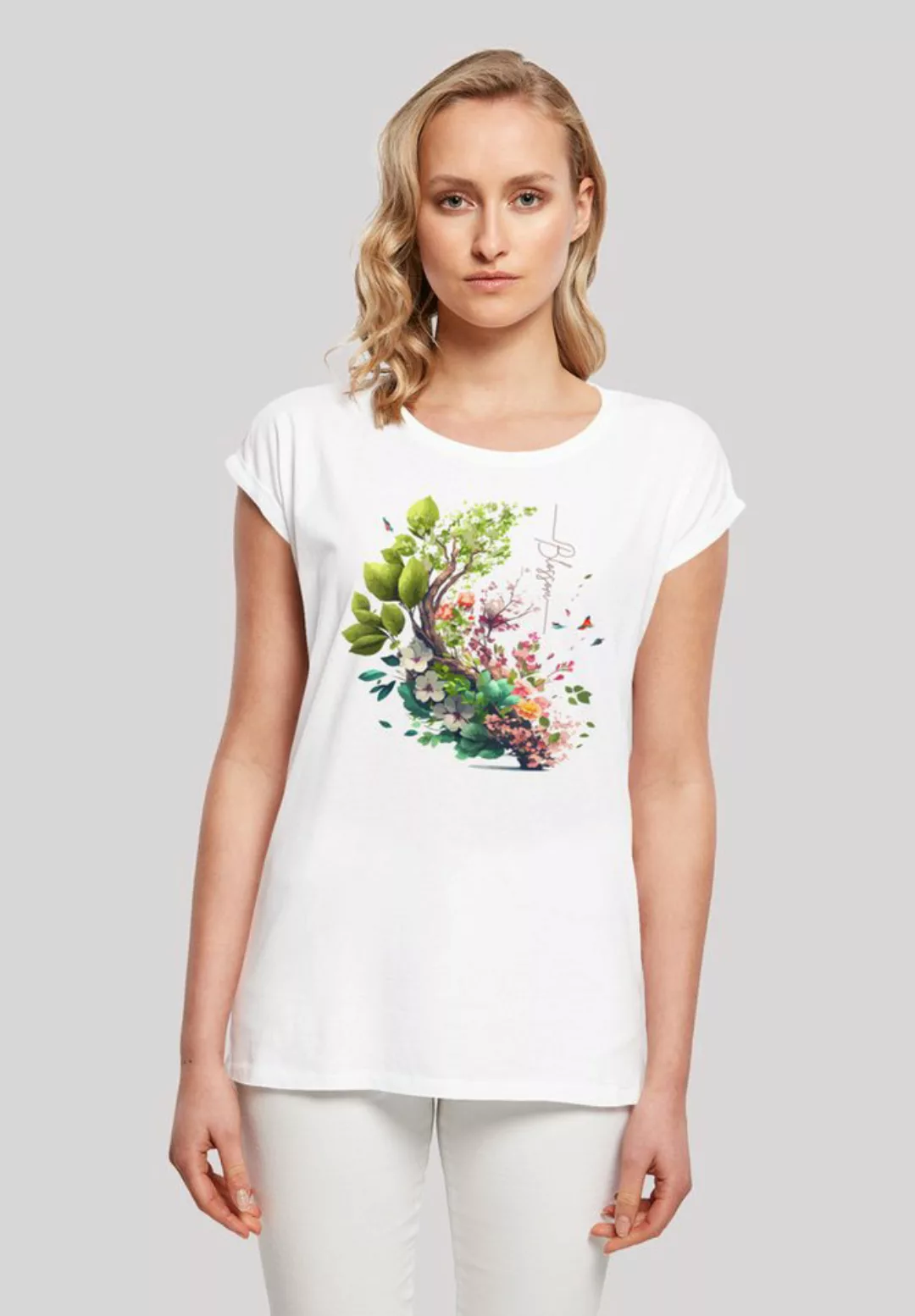 F4NT4STIC T-Shirt Baum mit Blumen Print günstig online kaufen