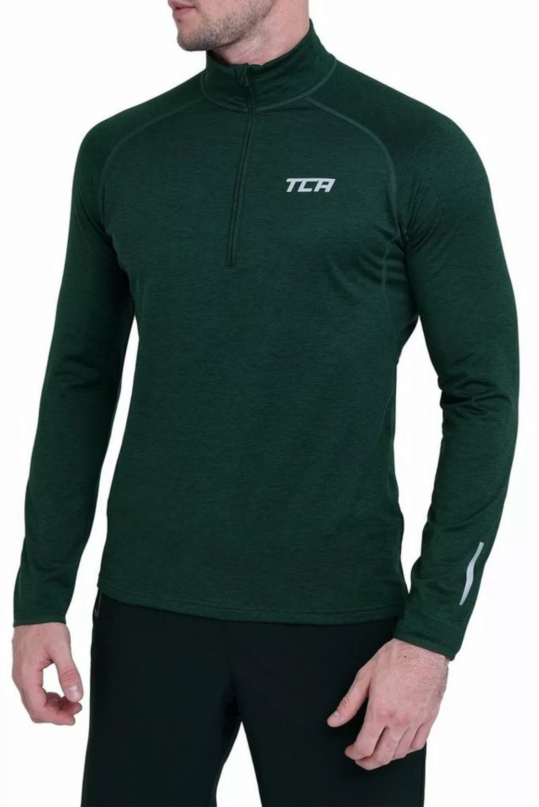 TCA Langarmshirt TCA Winter Run Langarm Laufshirt Herren - Grün, M (1-tlg) günstig online kaufen