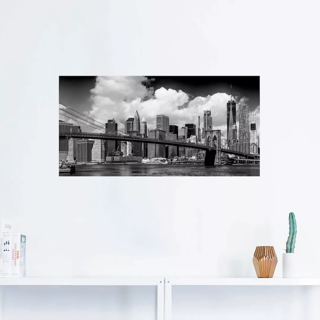 Artland Wandbild "Manhattan Skyline, Brooklyn Bridge", New York, (1 St.) günstig online kaufen