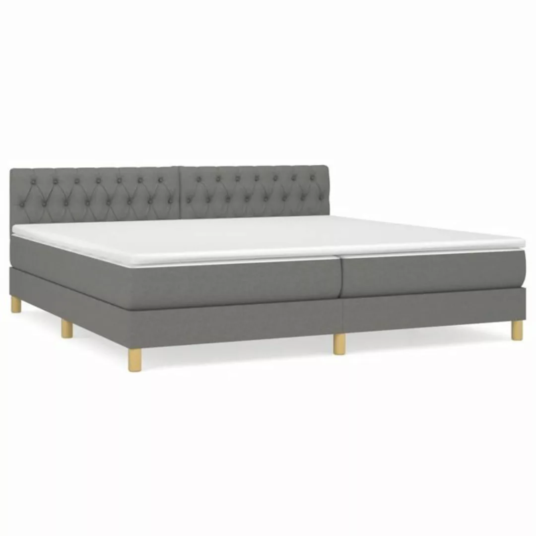 furnicato Bett Boxspringbett mit Matratze Dunkelgrau 200x200 cm Stoff (1-tl günstig online kaufen