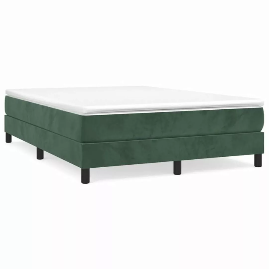 vidaXL Boxspringbett Dunkelgrün 140x200 cm Samt1396898 günstig online kaufen